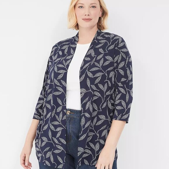 Lane Bryant Tops - Lane Bryant Blue Floral Open Relaxed Overpiece Size 18/20 2X New With Tags